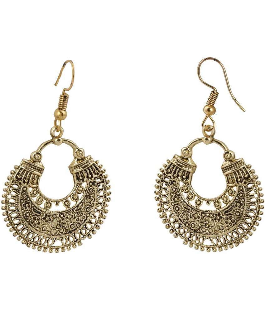 SILVER SHINE Facinating Chandbali Unique Golden Earrings for Women - Earrings | Buy online on ZillyBuy