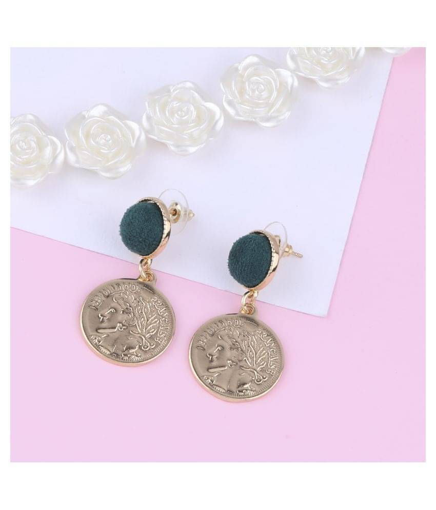     			SILVER SHINE  Gold Plated Stylish Fancy Look Dangle Earring For Women Girl