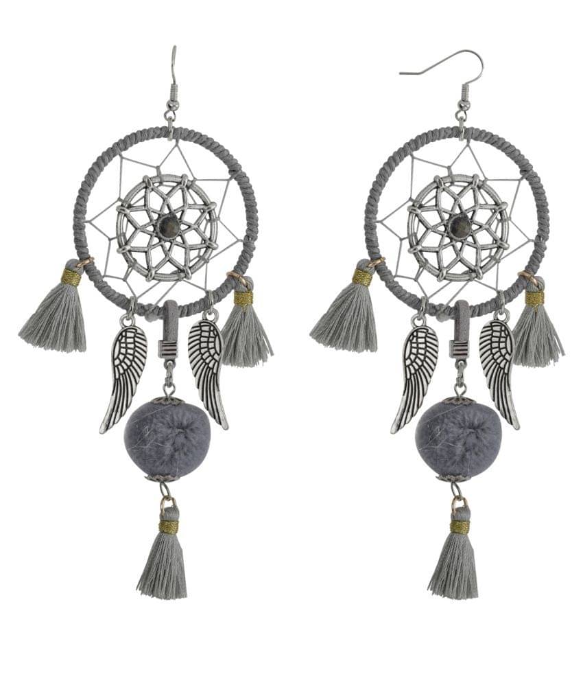     			SILVER SHINE  Grey Colour Unique Western Partywear Designer Earring For Girls and Women Jewellery