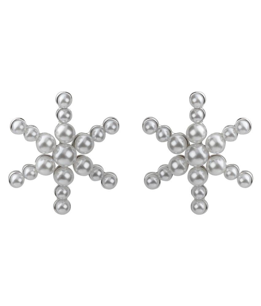     			SILVER SHINE  Lovely White Shiny Pearl Party Wear For Girls And Women