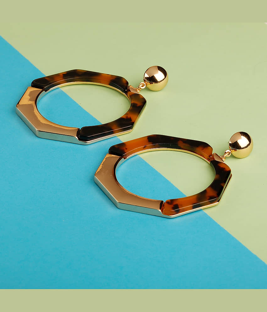 SILVER SHINE Metallic Hexagonal Shape Partywear Earring For Girls and Women Jewellery - Earrings | Buy online on ZillyBuy
