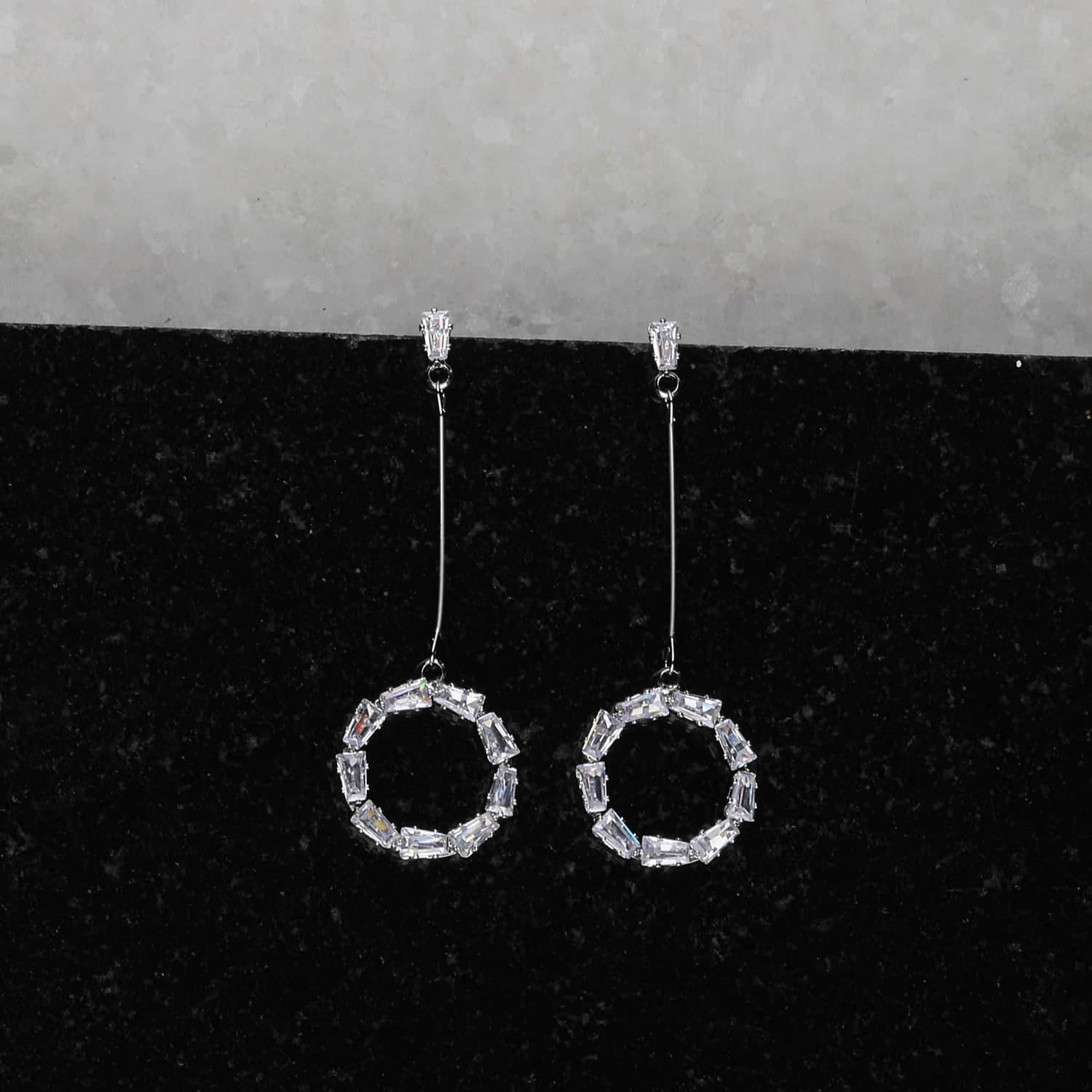 SILVER SHINE  Silver Plated Diamond Dangle Earring For Women Girl - Earrings | Buy online on ZillyBuy