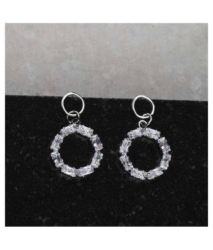     			SILVER SHINE  Silver Plated Fashion Diamond Stud Earring For Women Girl