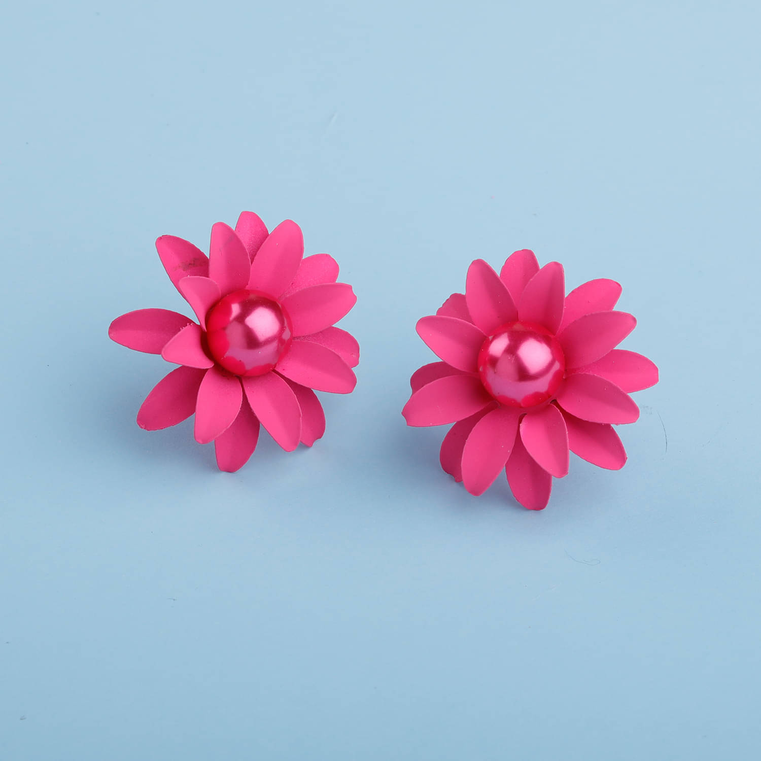     			SILVER SHINE  Superb Pink Beautifully Created Floral Design Stud Earring For Girls And Women