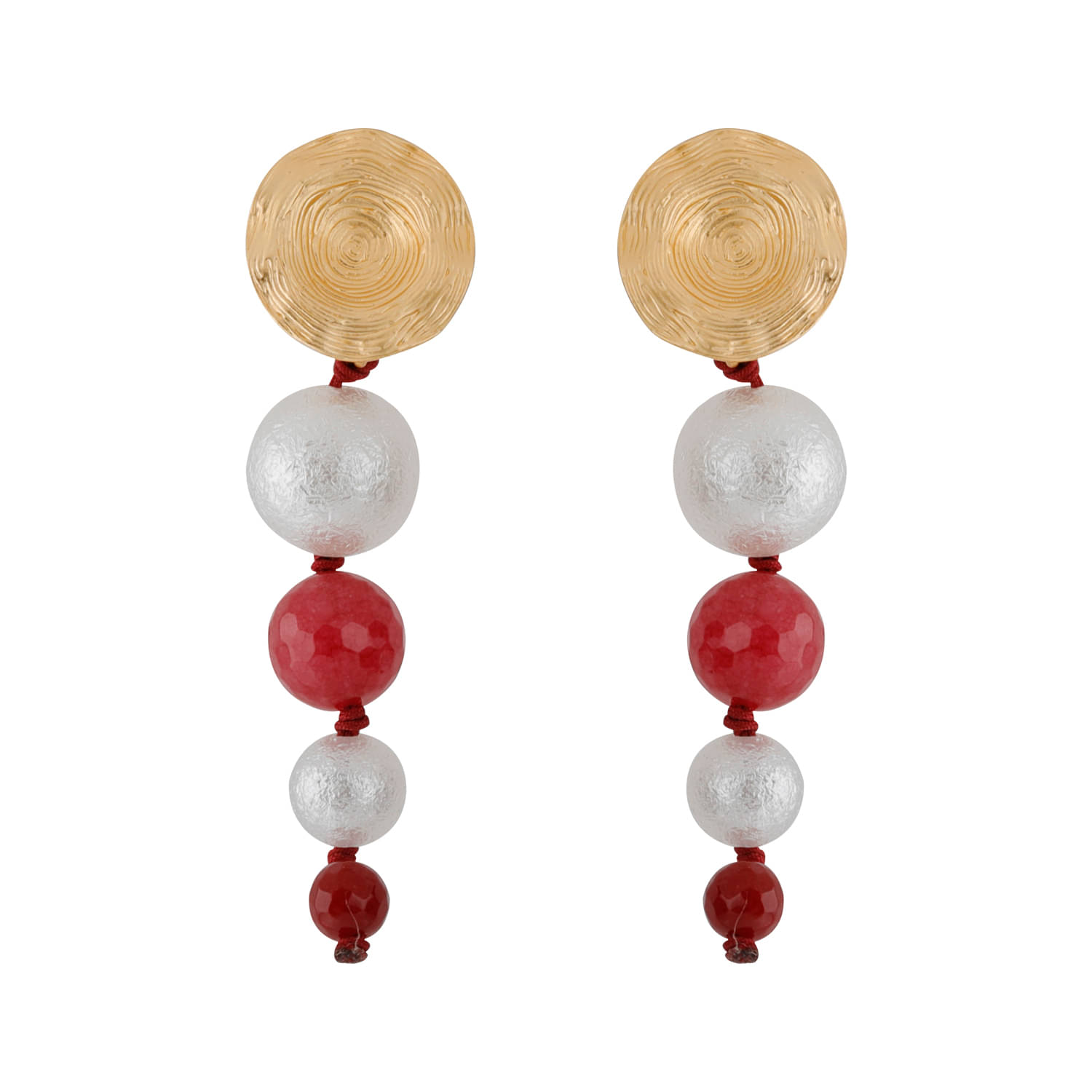     			SILVER SHINE  Unique White and Red Colour Designer Party Wear Earring For Girls and Women Jewellery