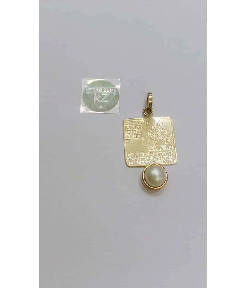 KEASR ZEMS Shri Yantra Pendant-Chandra with White Color Stone For Unisex (3.5x2.5x0.5 CM)Golden - Jewellery Sets | Buy online on ZillyBuy