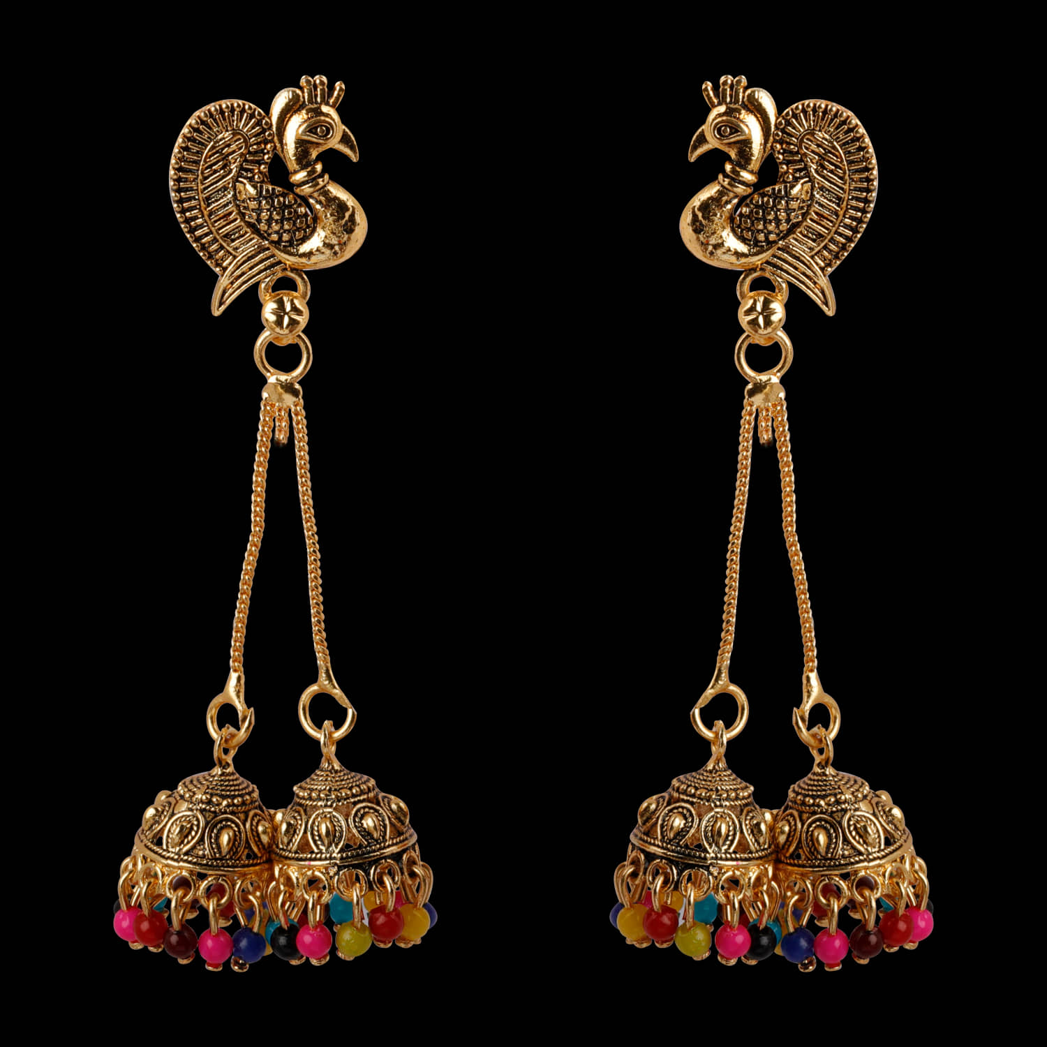 Silver Shine - Golden Jhumki Earrings ( Pack of 1 ) - Earrings | Buy online on ZillyBuy