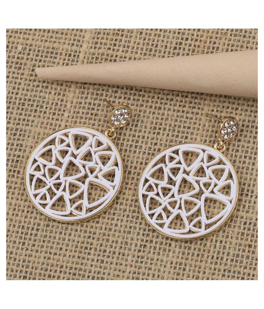     			SILVER SHINE  Gold White Plated Stylish Different Look Earring For Women Girl