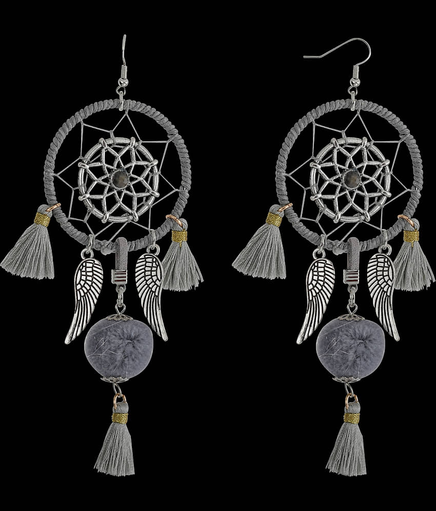 SILVER SHINE Grey Colour Unique Western Partywear Designer Earring For Girls and Women Jewellery - Earrings | Buy online on ZillyBuy