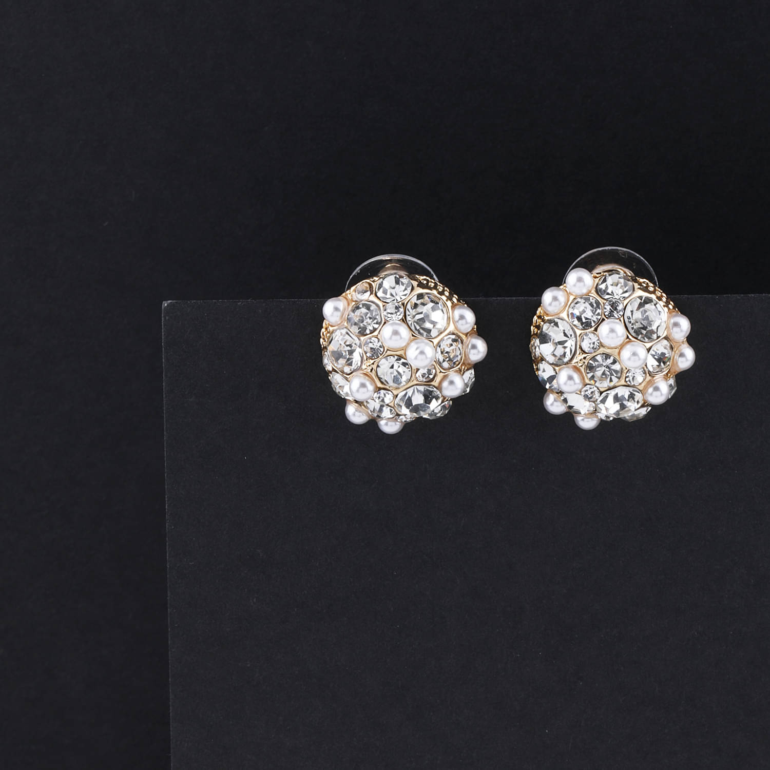     			SILVER SHINE  Party Wear Antique Pearl Stud Earring For Women Girl