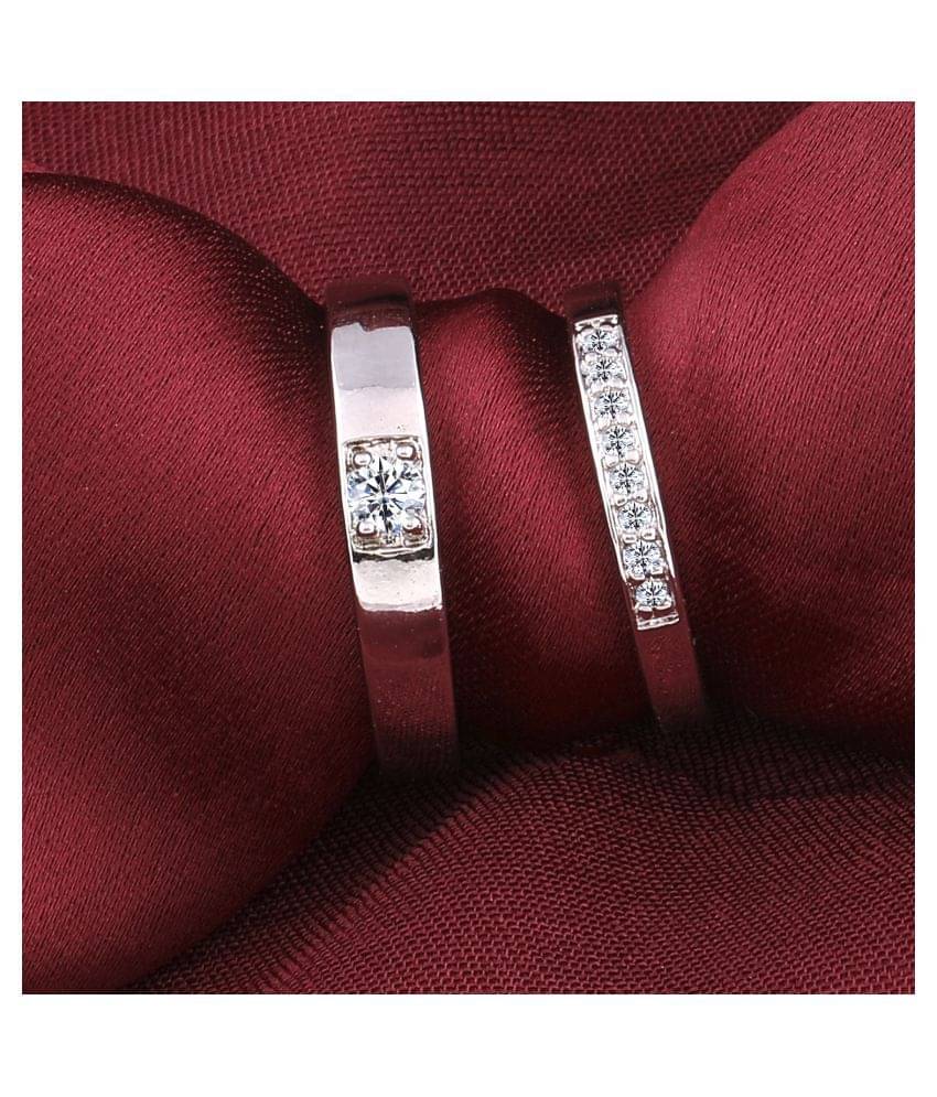     			SILVERSHINE Silverplated  Designer His and Her Adjustable proposal couple ring For Men And Women Jewellery