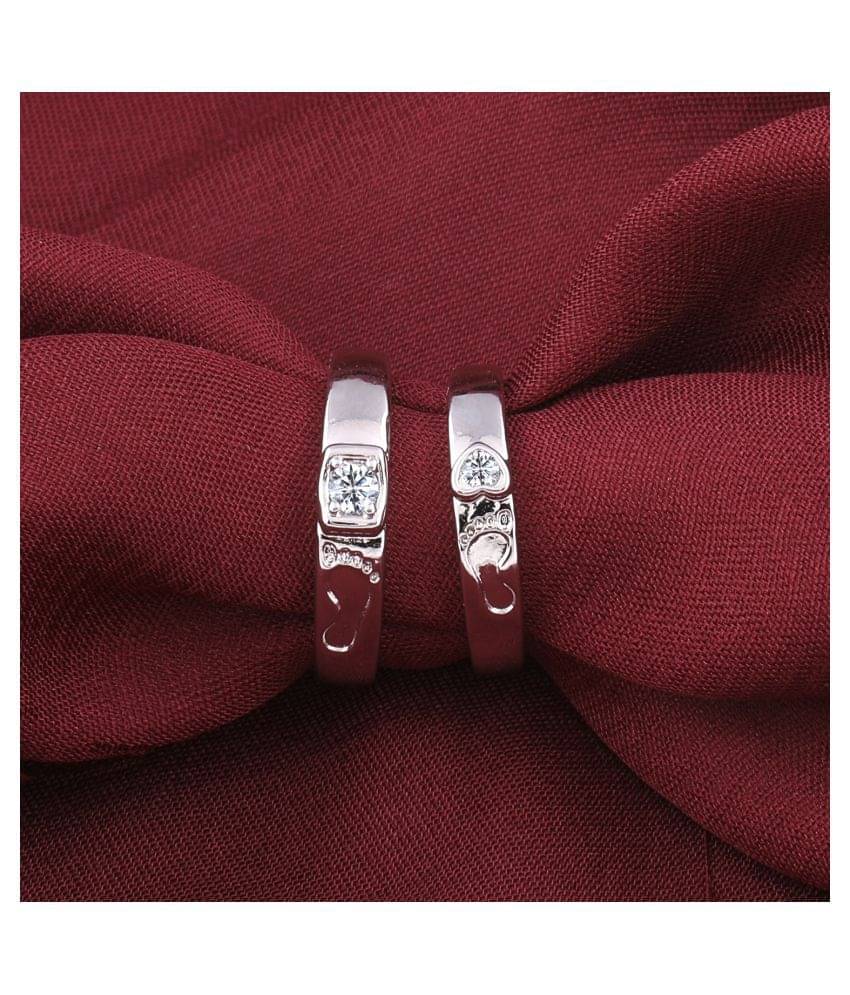 SILVERSHINE Silverplated Elegant Solitaire His and Her Adjustable proposal couple ring For Men And Women Jewellery SILVERSHINE Silverplated Elegant Solitaire His and Her Adjustable proposal couple ring For Men And Women Jewellery