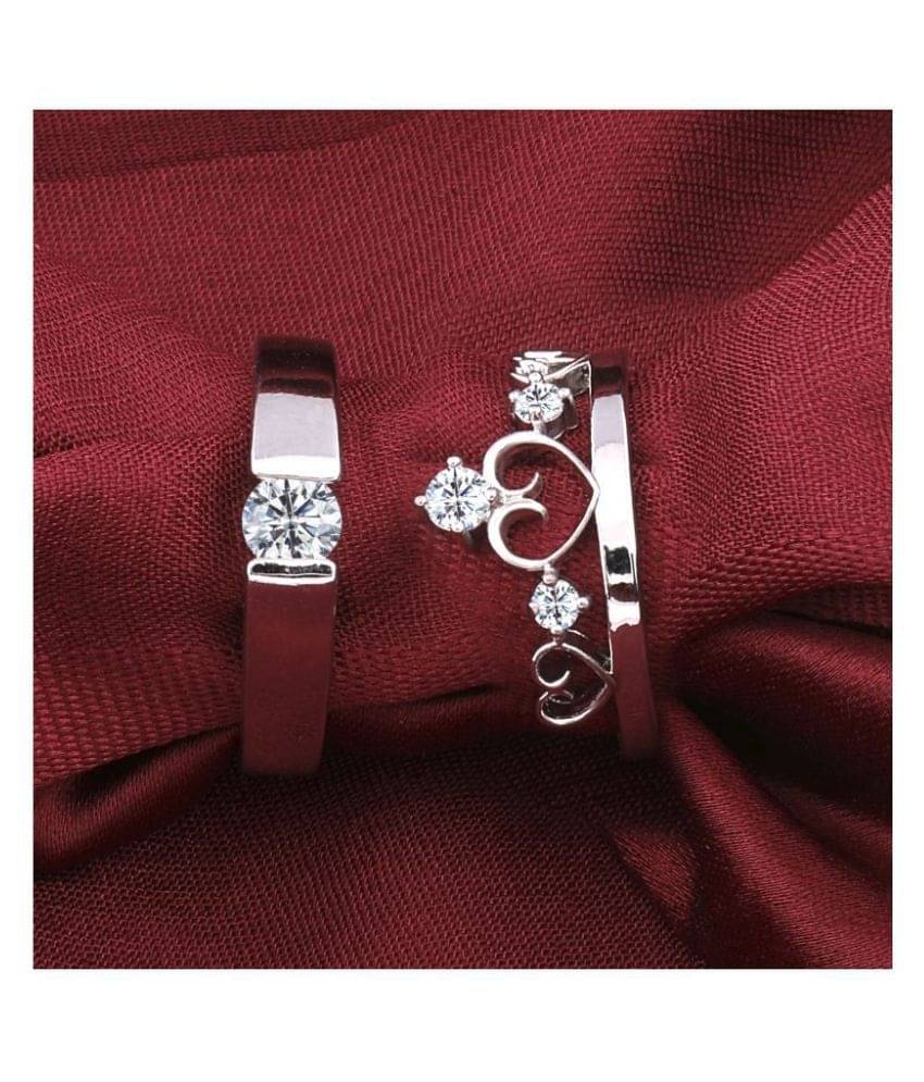     			SILVERSHINE Silverplated Gorgeous His and Her Adjustable proposal couple ring For Men And Women Jewellery