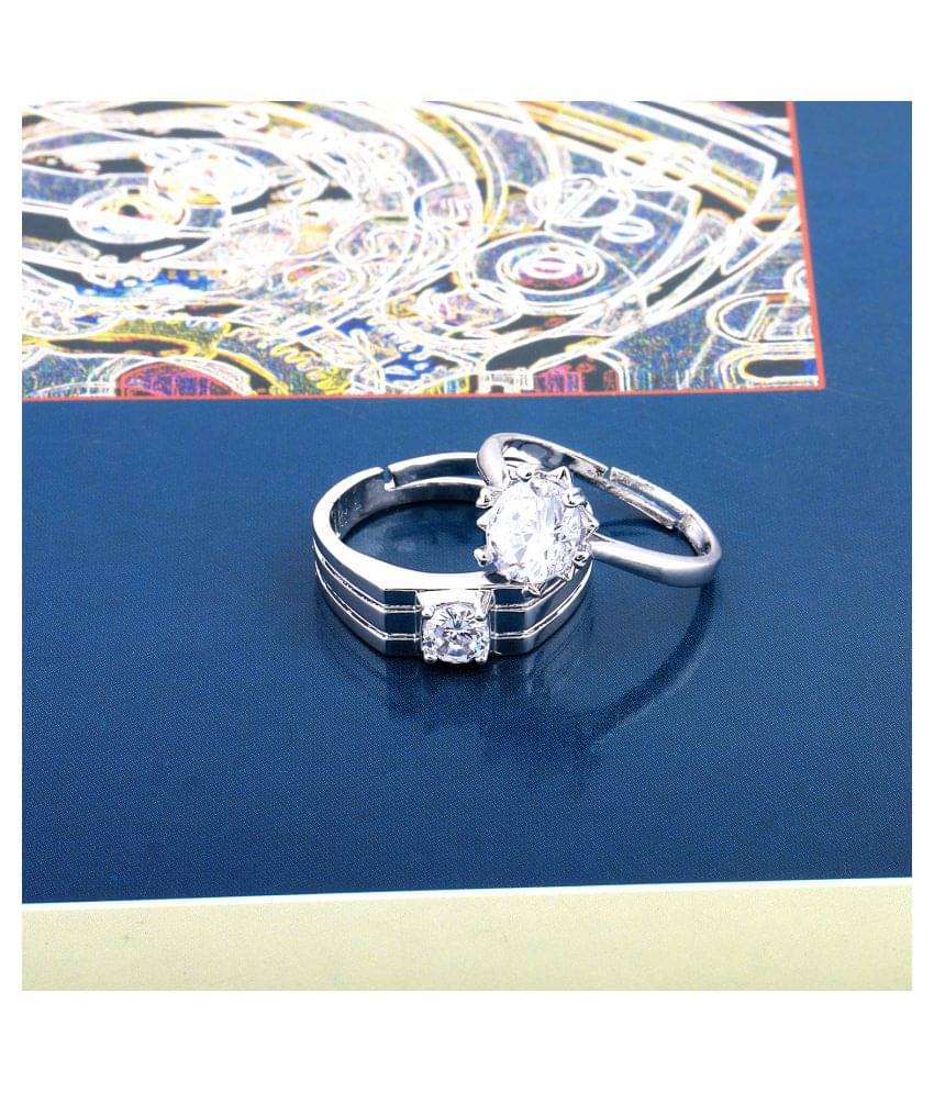 SILVERSHINE,silver plated winsome and withstand design with round pretty diamond adjustable couple ring for men and women. SILVERSHINE,silver plated winsome and withstand design with round pretty diamond adjustable couple ring for men and women.