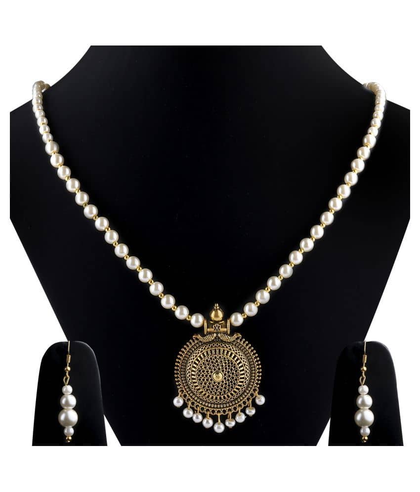 Silver Shine Alloy GOLDEN Contemporary Contemporary/Fashion Antique Necklaces Set