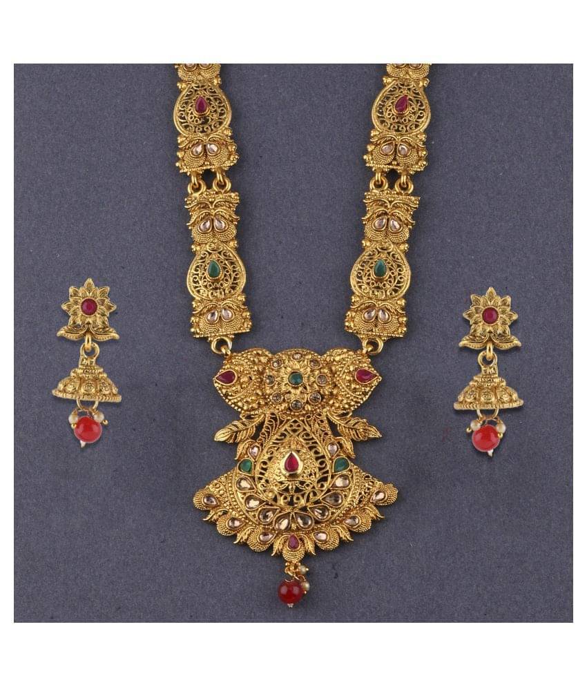     			Silver Shine Alloy Golden Contemporary Contemporary/Fashion Antique Necklaces Set