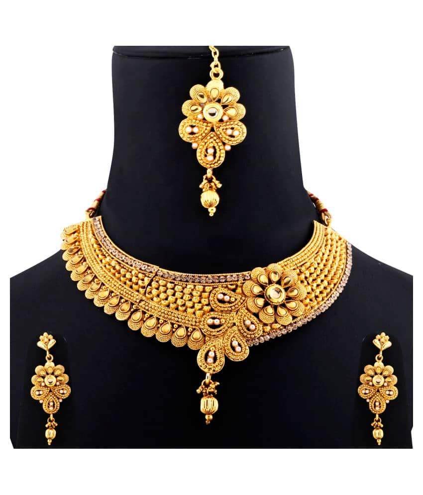 Silver Shine Alloy Golden Contemporary/Fashion Necklaces Set Contemporary