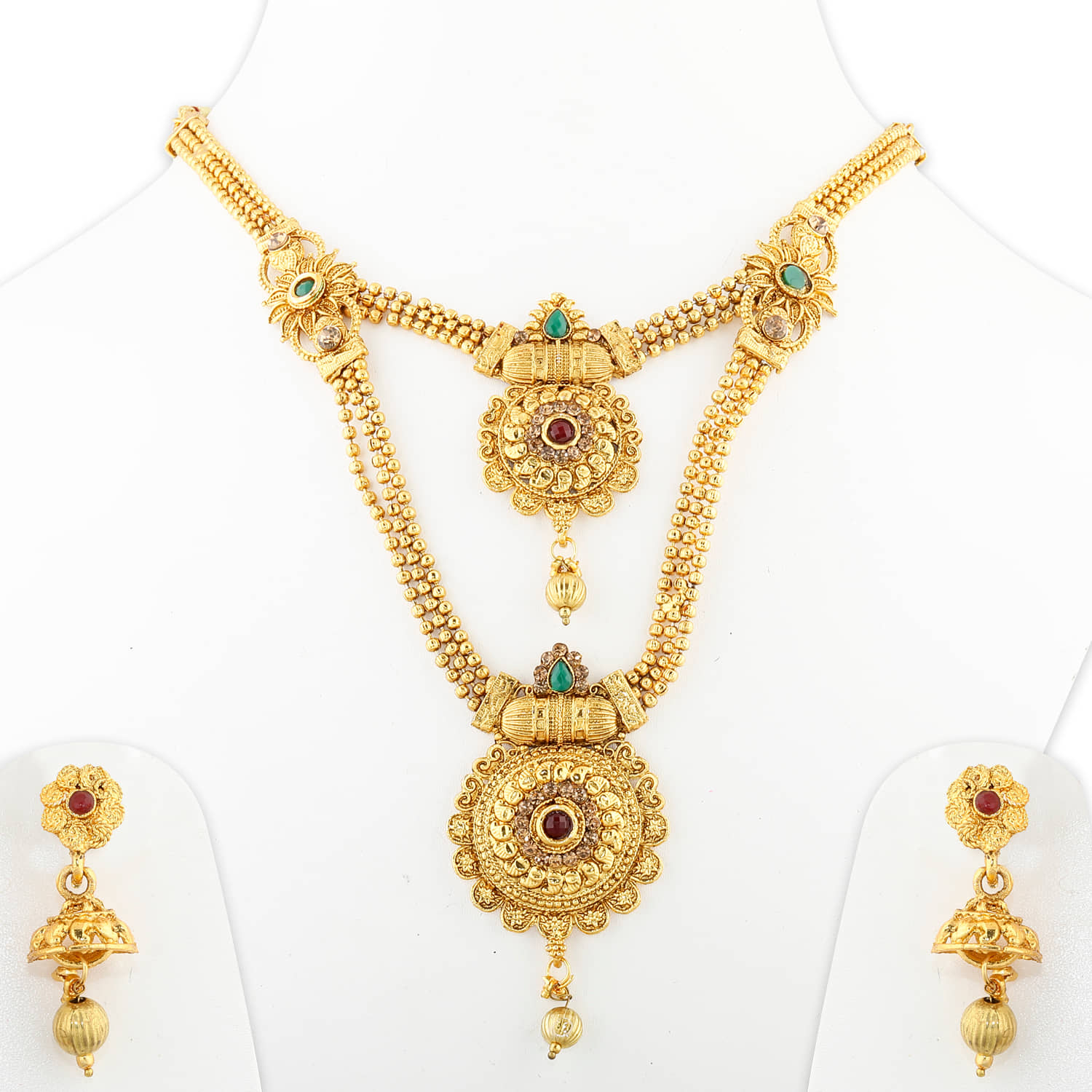 Silver Shine Alloy Golden Contemporary Contemporary/Fashion Antique Necklaces Set