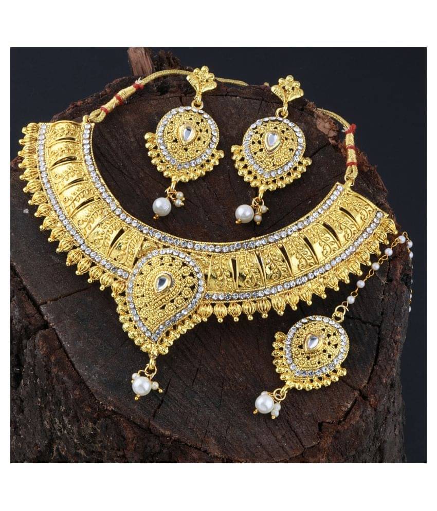 Silver Shine Alloy Golden Contemporary Contemporary/Fashion Antique Necklaces Set Silver Shine Alloy Golden Contemporary Contemporary/Fashion Antique Necklaces Set
