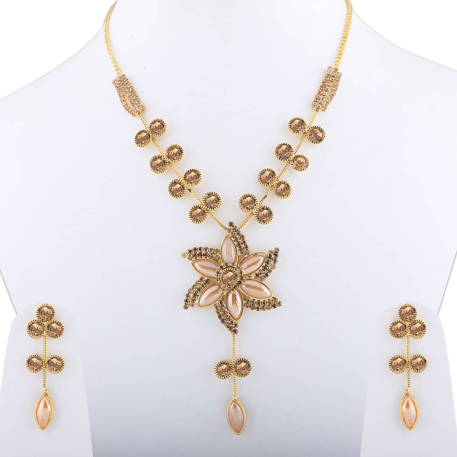 Silver Shine Alloy Golden Contemporary Contemporary/Fashion Antique Necklaces Set