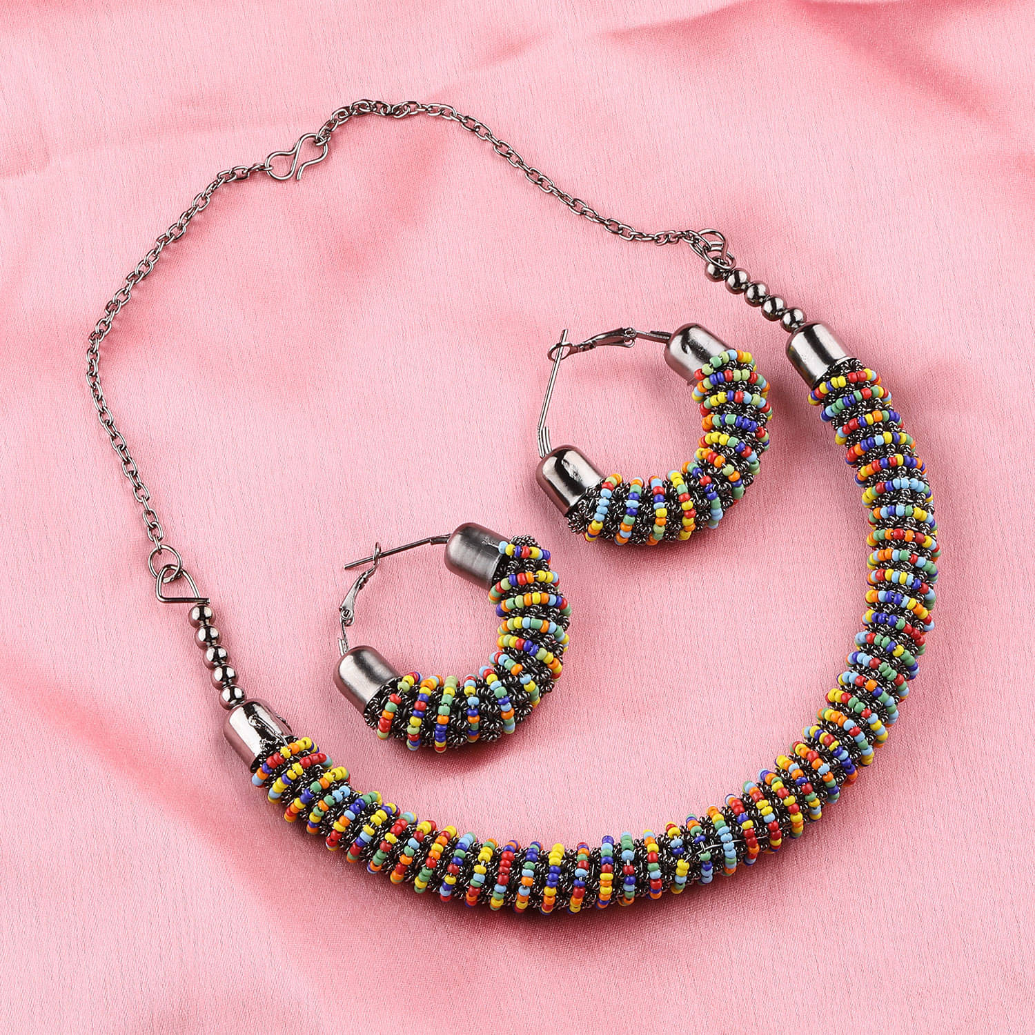 Silver Shine Alloy Multi Color Contemporary Contemporary/Fashion Antique Necklaces Set Silver Shine Alloy Multi Color Contemporary Contemporary/Fashion Antique Necklaces Set