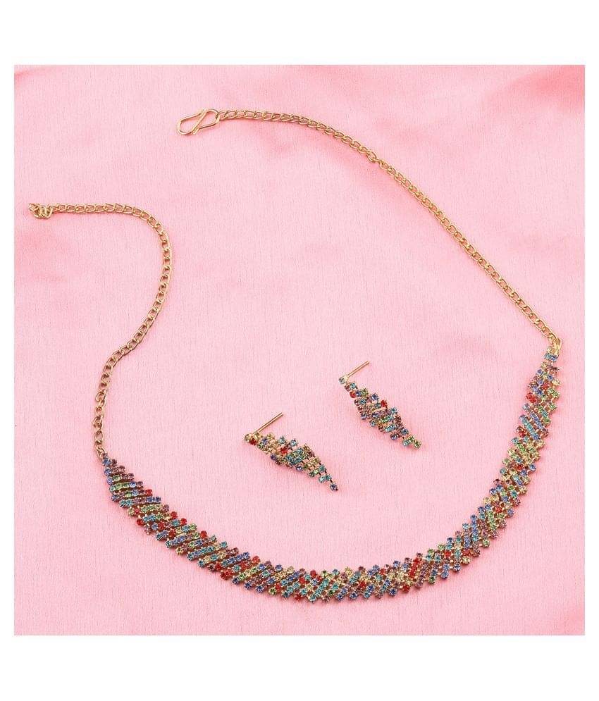    			Silver Shine Alloy Multi Color Contemporary Contemporary/Fashion Antique Necklaces Set