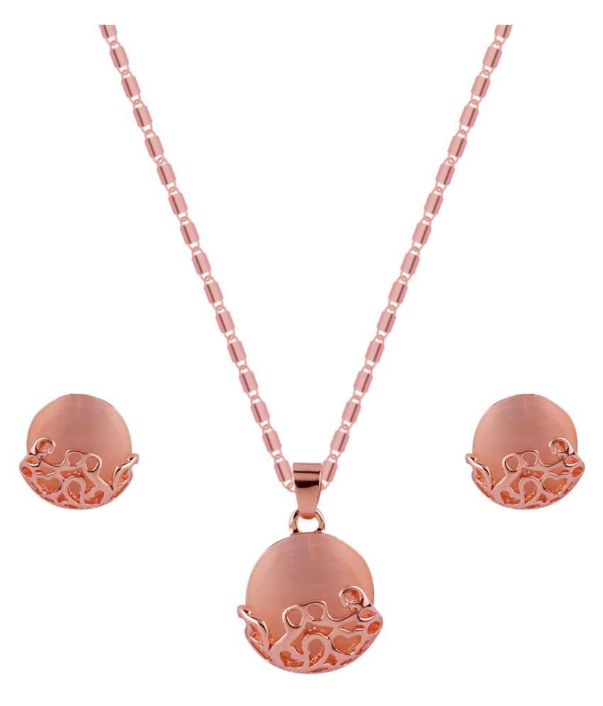Silver Shine Alloy Rose Gold Contemporary Contemporary/Fashion Antique Necklaces Set