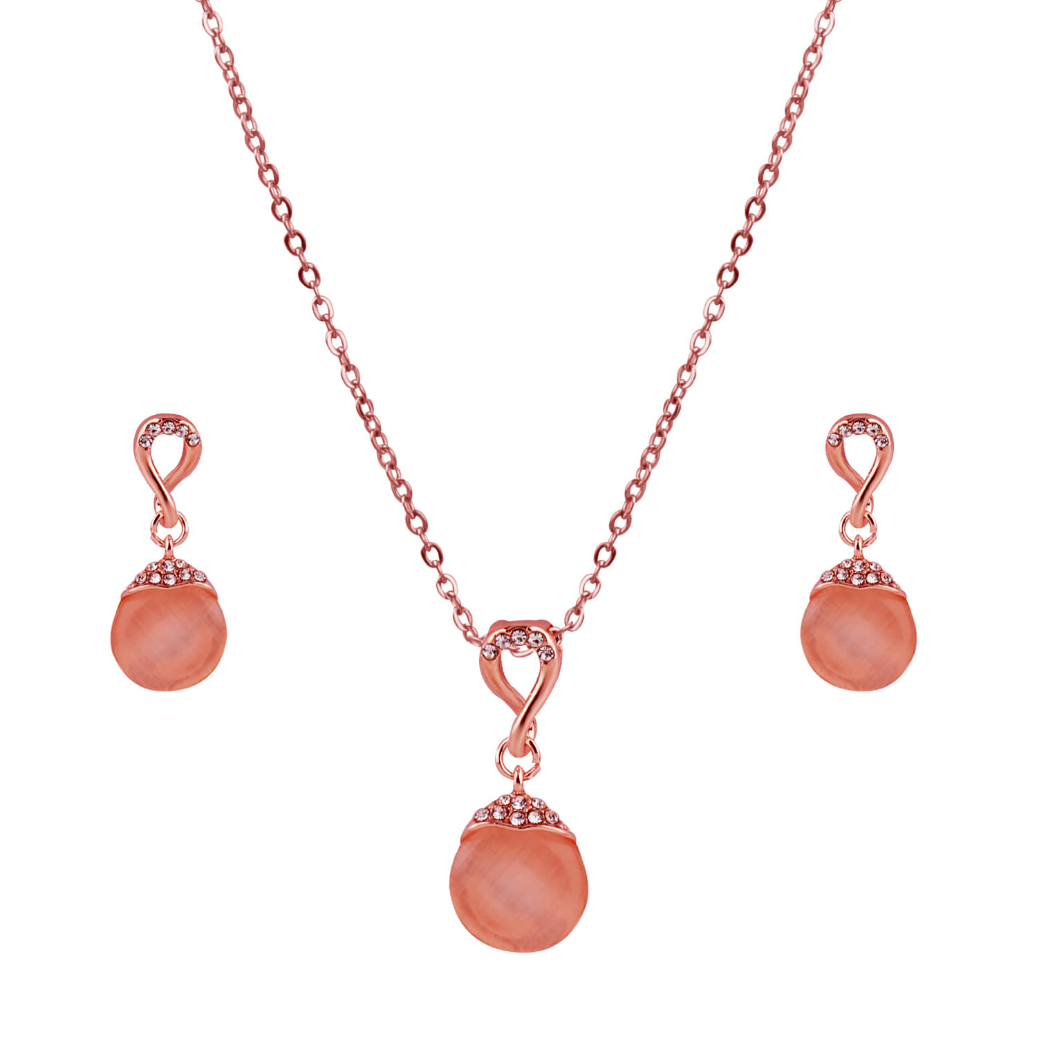 Silver Shine Alloy Rose Gold Contemporary Contemporary/Fashion Antique Necklaces Set