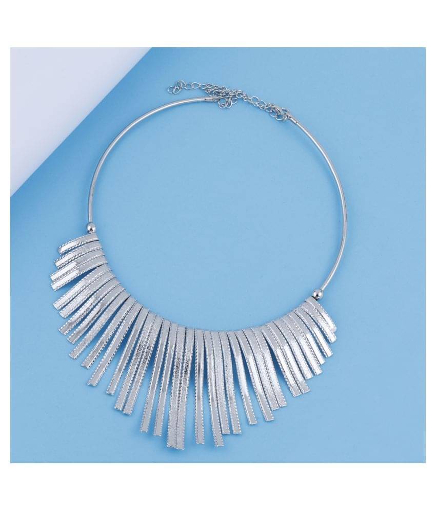 Silver Shine Alloy Silver Contemporary Contemporary/Fashion Antique Necklaces Set Silver Shine Alloy Silver Contemporary Contemporary/Fashion Antique Necklaces Set