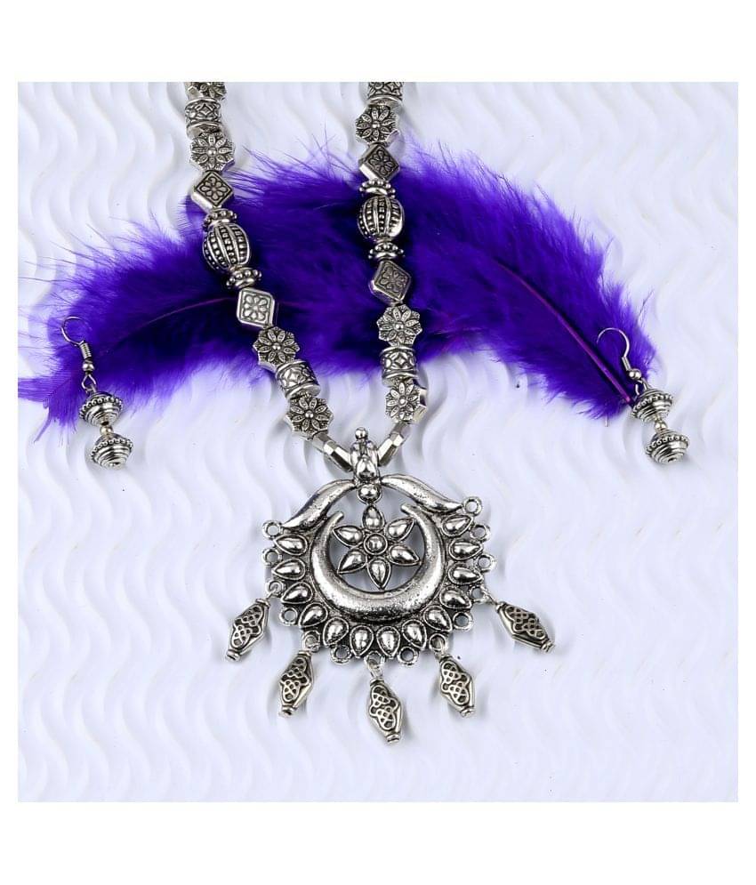     			Silver Shine Alloy Silver Contemporary Contemporary/Fashion Antique Necklaces Set