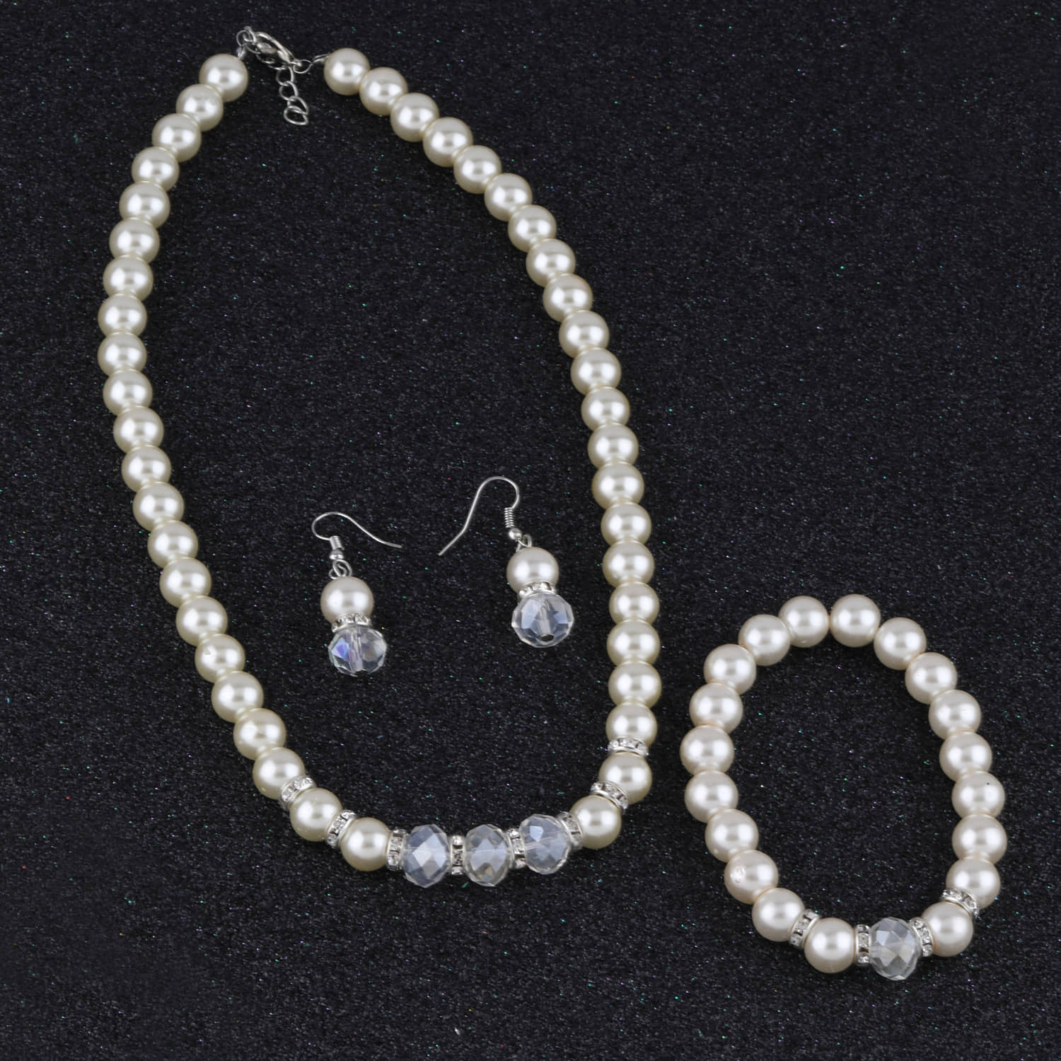 Silver Shine Alloy White Contemporary Contemporary/Fashion Antique Necklaces Set