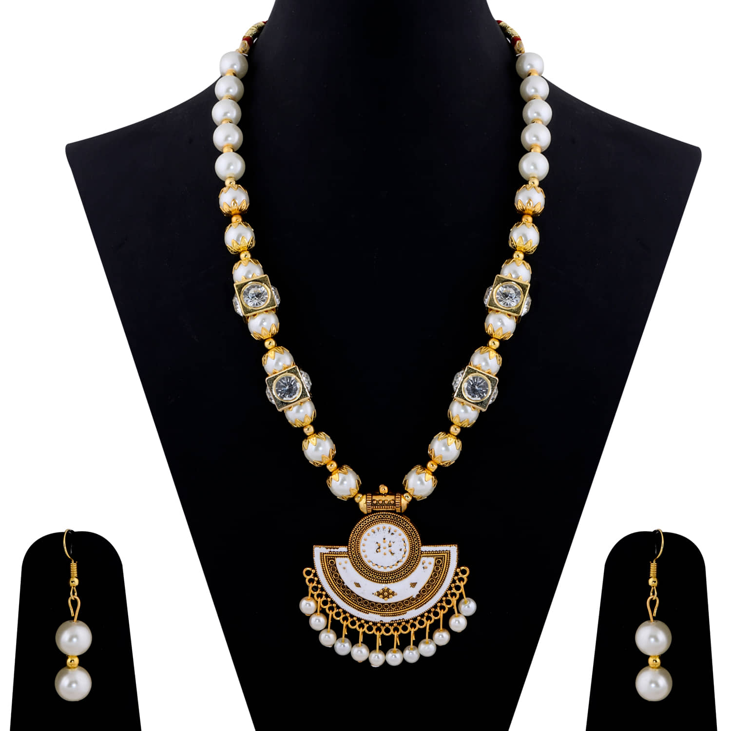 Silver Shine Alloy White Contemporary Contemporary/Fashion Antique Necklaces Set