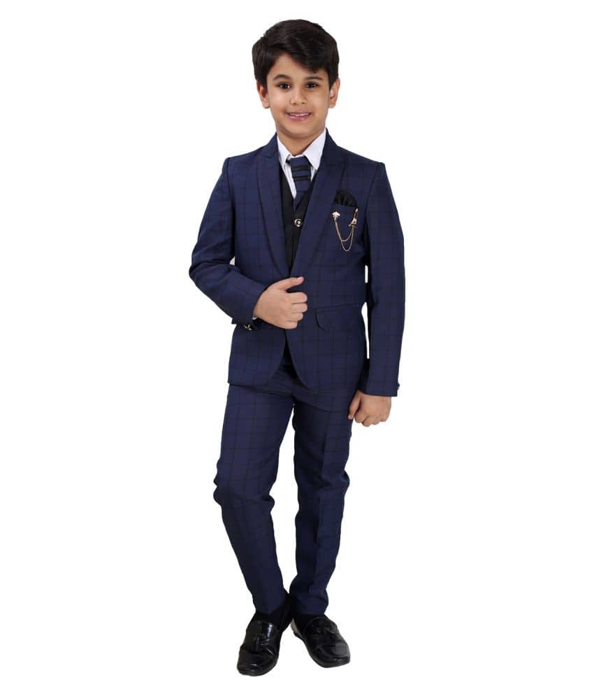 Fourfolds Boys Polyester Blazer ( Pack of 1 , Maroon )