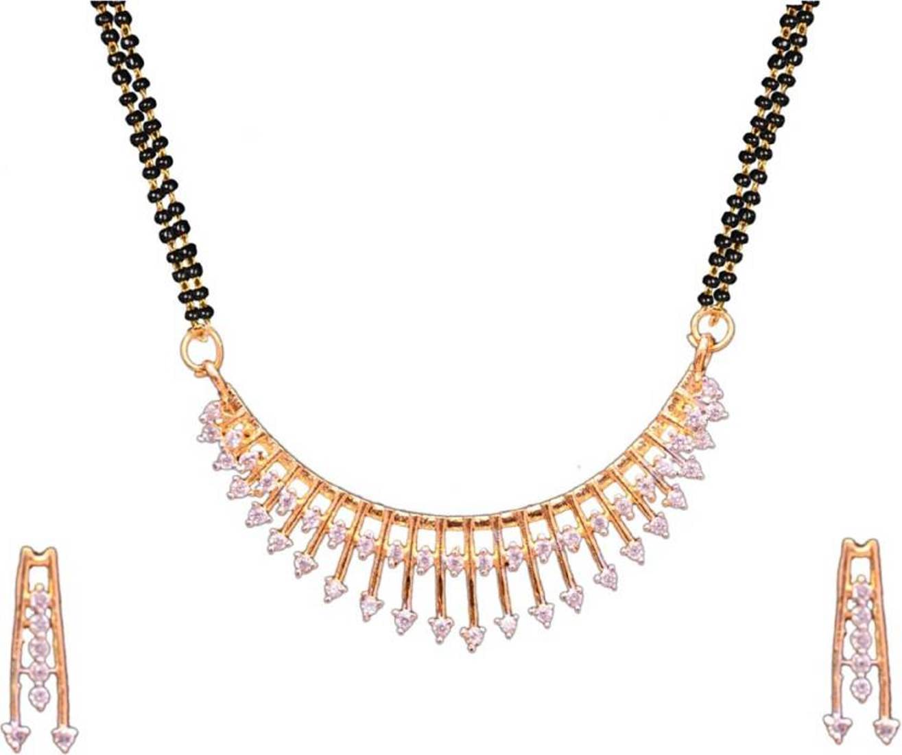 Navya Collections Gold Platted American Diamond Mangalsutra Set for Woman Navya Collections Gold Platted American Diamond Mangalsutra Set for Woman