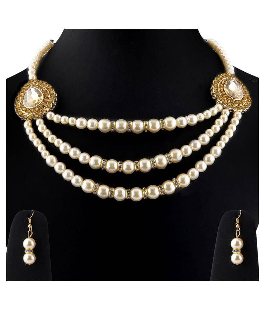 Silver Shine Alloy Golden Contemporary Contemporary/Fashion Antique Necklaces Set Silver Shine Alloy Golden Contemporary Contemporary/Fashion Antique Necklaces Set