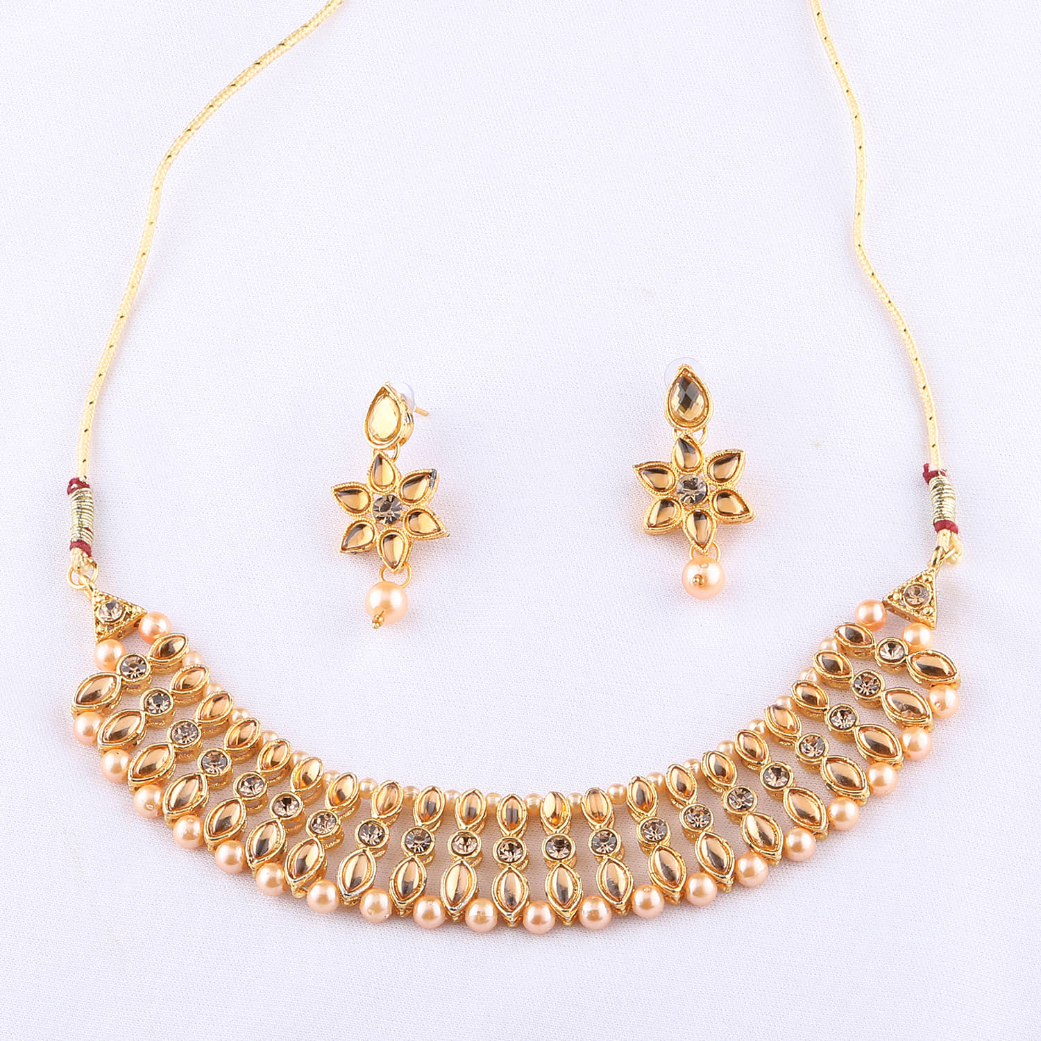 Silver Shine Alloy Golden Contemporary Contemporary/Fashion Antique Necklaces Set