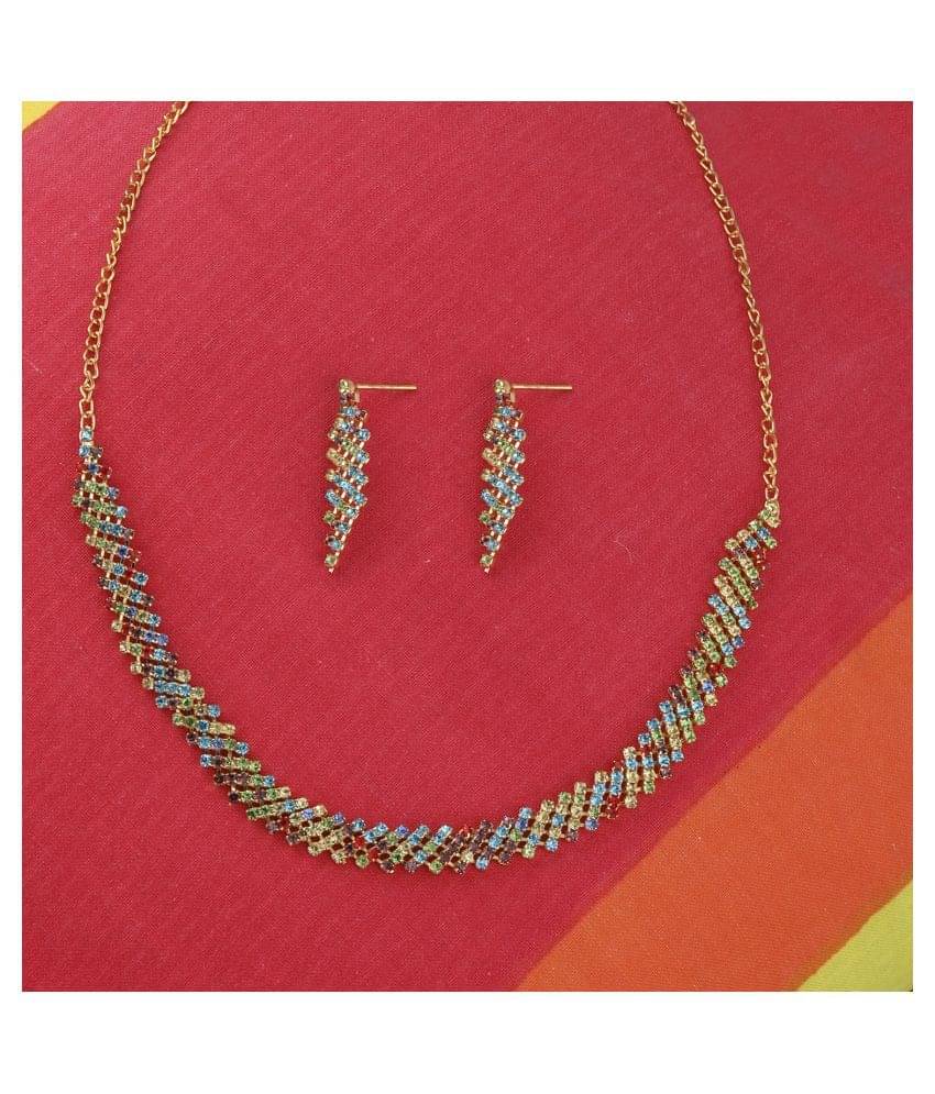 Silver Shine Alloy Multi Color Contemporary Contemporary/Fashion Antique Necklaces Set     			Silver Shine Alloy Multi Color Contemporary Contemporary/Fashion Antique Necklaces Set