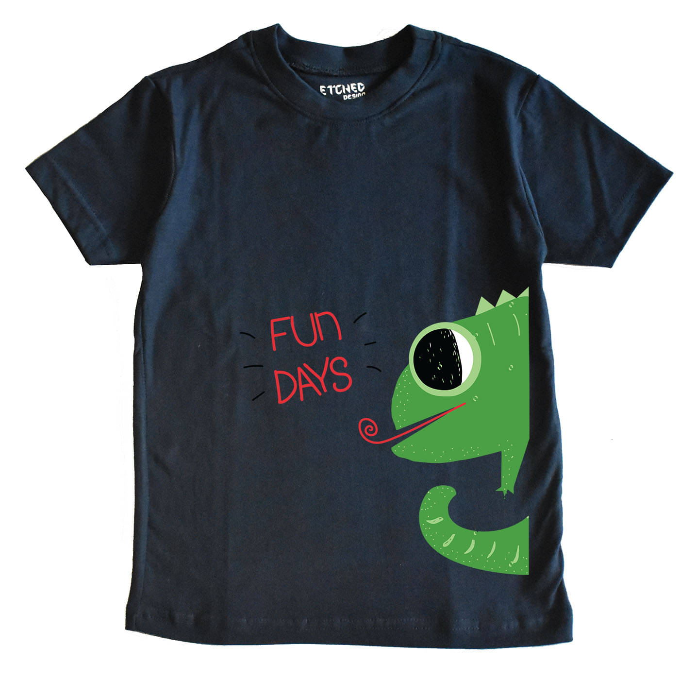     			ETCHED DESIGN Pack of 1 Boys Cotton T-Shirt ( Navy Blue )