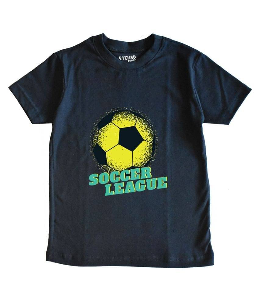     			ETCHED DESIGN Pack of 1 Boys Cotton T-Shirt ( Navy Blue )