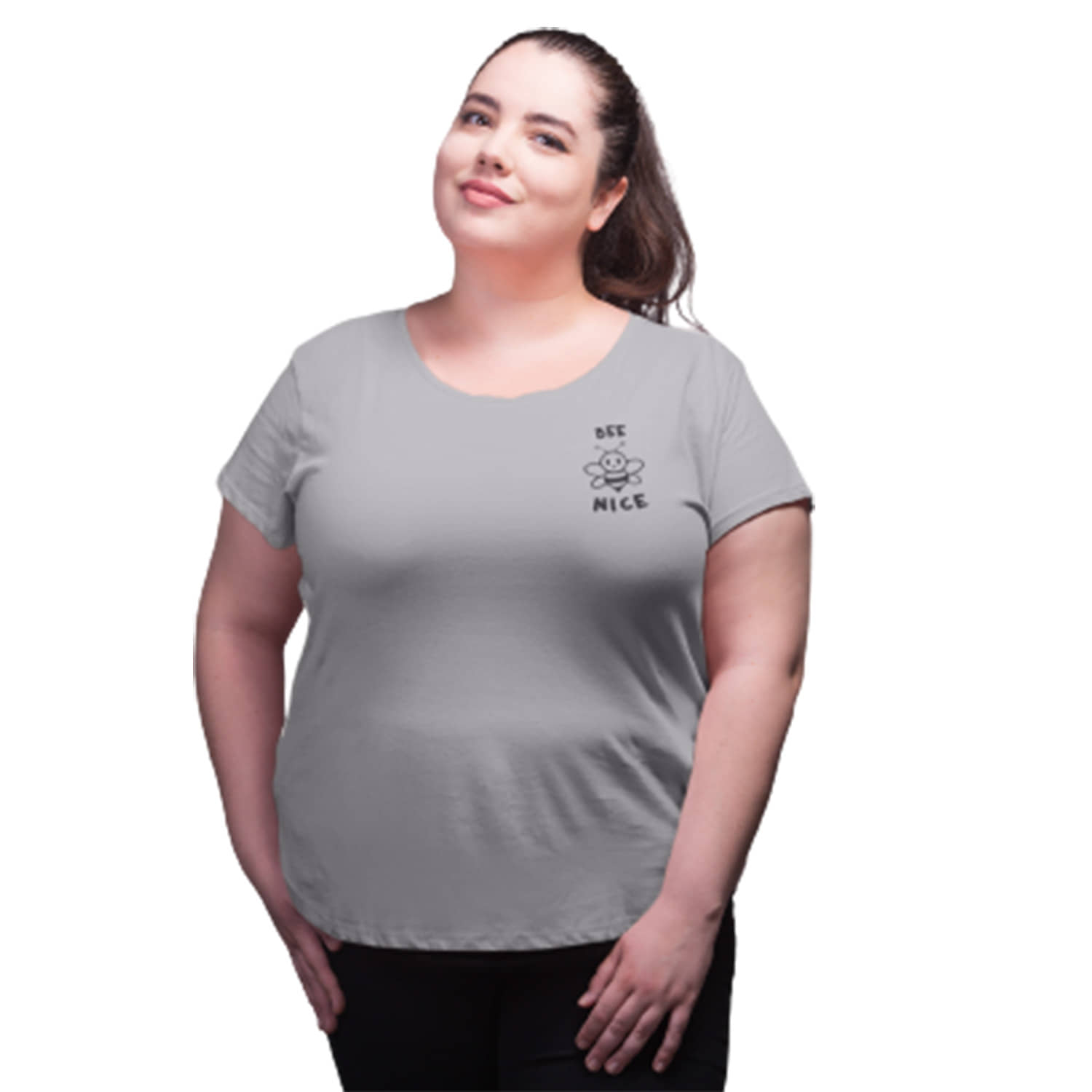 Neo Garments Women Cotton Printed Regular Fit Round Neck T-Shirt ( Grey )