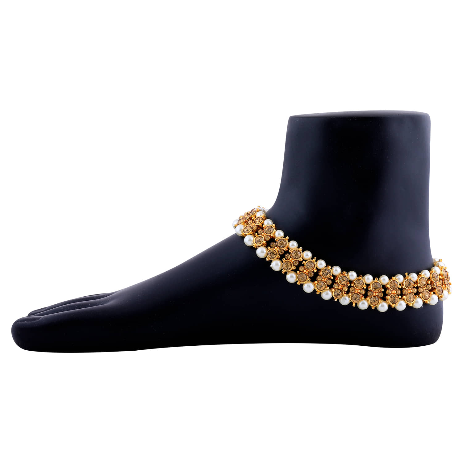 SILVER SHINE Gold plated Attractive Designer kundan Anklet for Women And Girl - Anklets | Buy online on ZillyBuy
