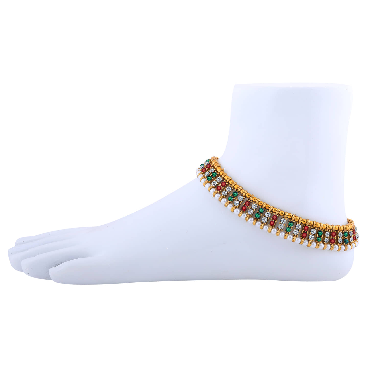 SILVER SHINE Gold plated Traditional Multi Color Anklet for Women And Girl - Anklets | Buy online on ZillyBuy