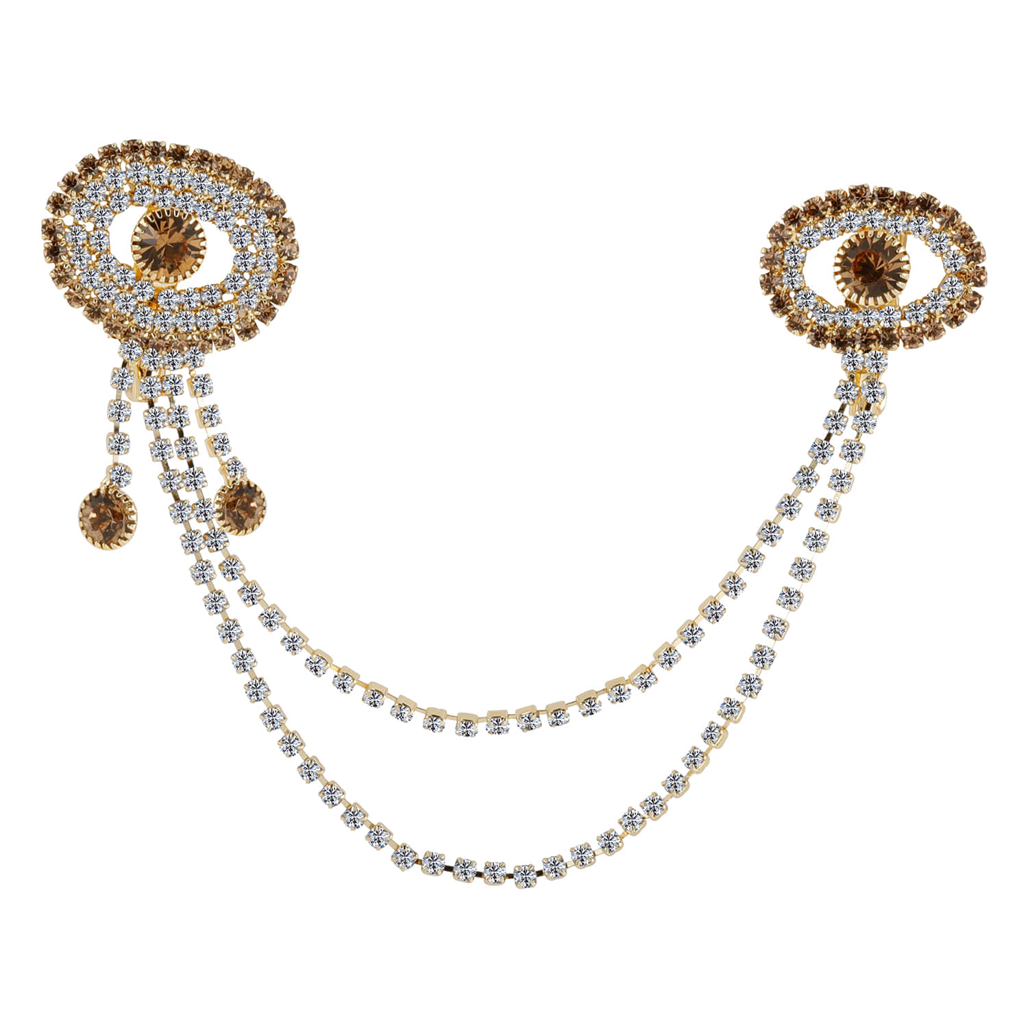 SILVER SHINE  Traditional Gold Plated Exlusive Golden and White Diamond Studded Designer Wedding Brooch For Unisex Jewellery - Jewellery Sets | Buy online on ZillyBuy