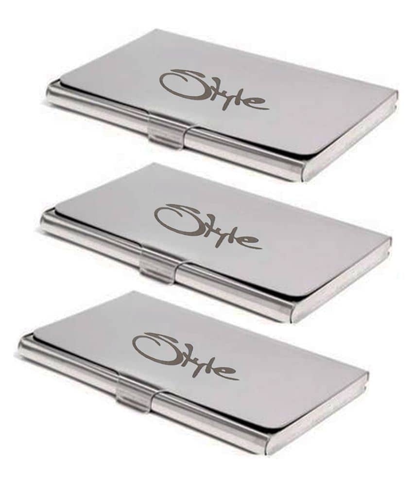 STYLE SHOES Silver Steel Credit/Debit Card 6 Slot Combo For Men & Women - Handbags | Buy online on ZillyBuy