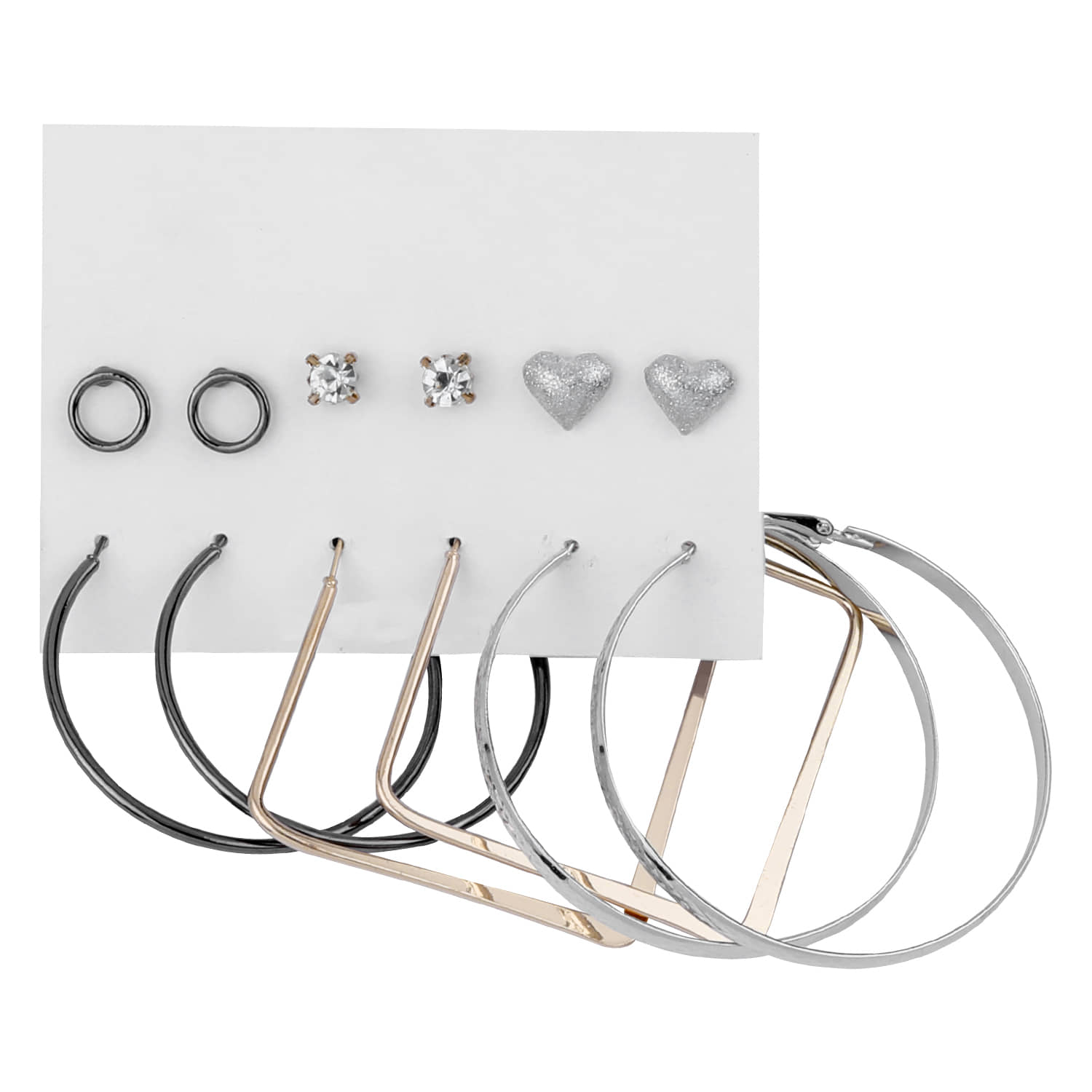 Silver Shine - Multi Color Stud Earrings ( Pack of 1 ) - Earrings | Buy online on ZillyBuy