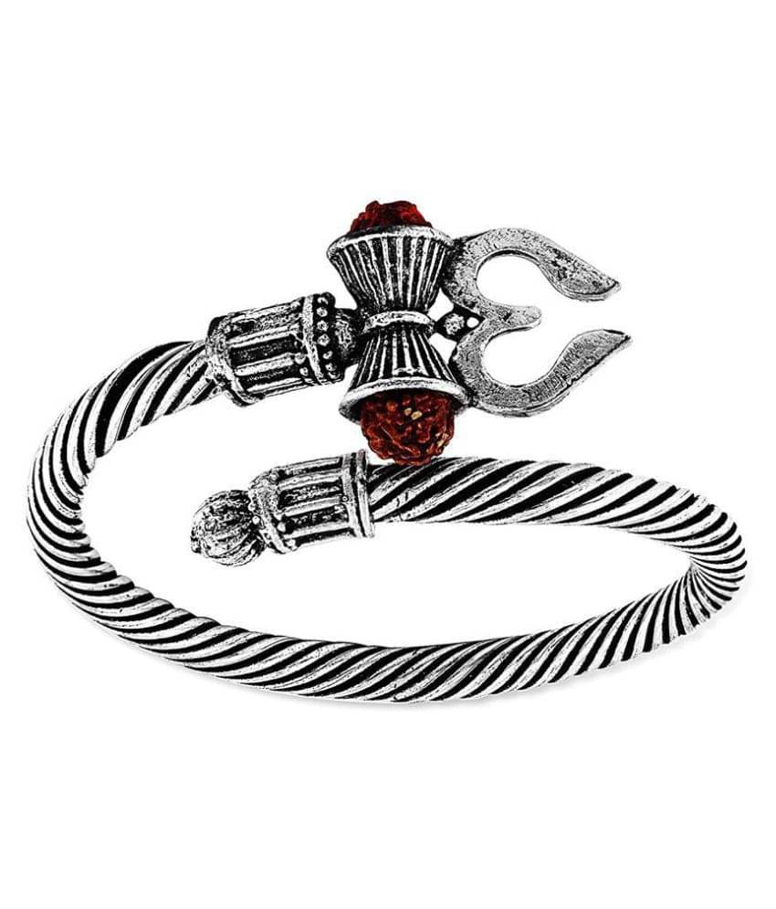     			Adjustable Bahubali Kada Mahakal Kada Bracelet Band Studded With Rudraksha Shiv Shankar Kada For Men Boys Girls