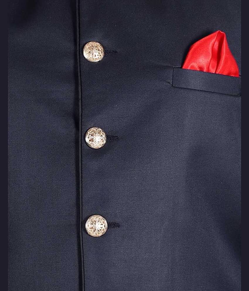 Fourfolds Boys Polyester Waistcoat ( Pack of 1 , Black )