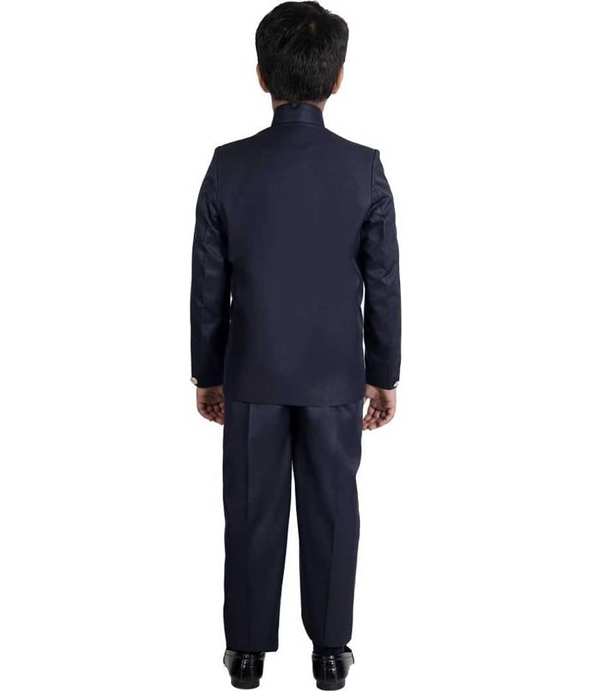 Fourfolds Boys Polyester Waistcoat ( Pack of 1 , Black )