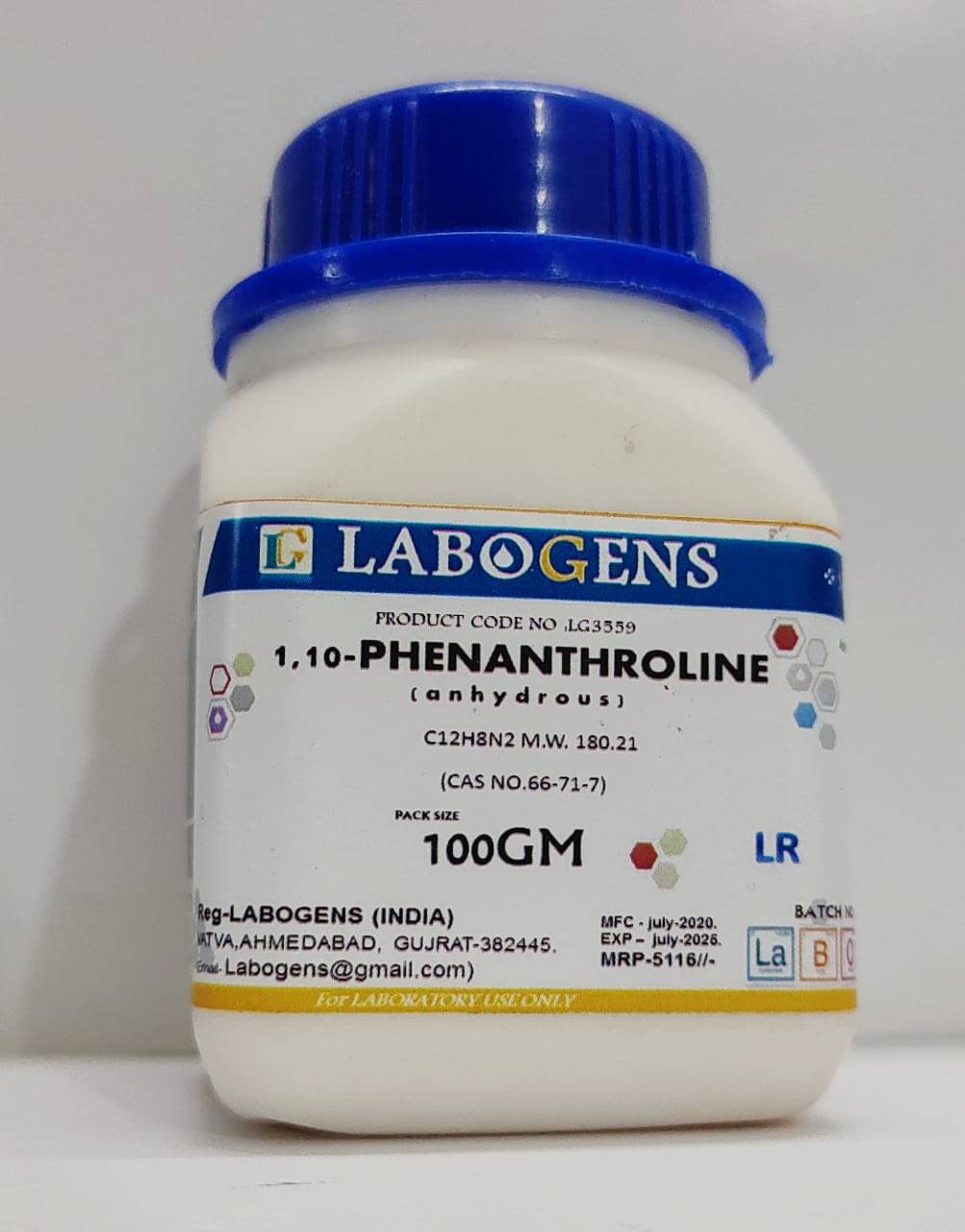     			LABOGENS 1,10-PHENANTHROLINE (anhydrous)   100GM