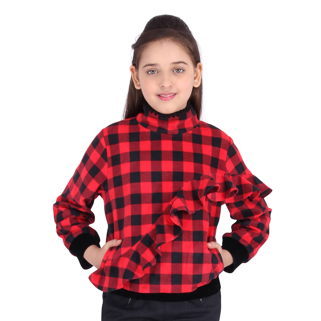     			Cutecumber Single Girls Fleece Sweatshirt ( Red )